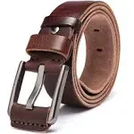 KEECOW Men's 100% Italian Cow Leather Belt Men With Anti-Scratch Buckle,Packed in a Box