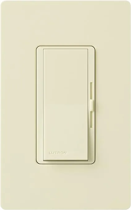 Lutron Diva Dimmer Switch for Incandescent Bulbs, 600-Watt/Single-Pole, DV-600P-AL, Almond 