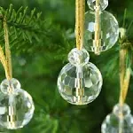 12 Pcs Clear Crystal Glass Christmas Balls Ornaments, 0.87" Mini Prism Ball Christmas Tree Decorations, Hanging Crystal Ornament Clearance for Xmas