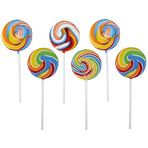 Rainbow Swirl Lollipop, Mixed Fruit Flavor, Individually Wrapped, 2" inch Sucker ...