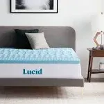 Lucid 2 inch Zoned Gel Memory Foam Mattress Topper, Twin