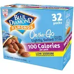 Blue Diamond Almonds Lightly Salted Low Sodium 100 Calorie Packs 32 Count