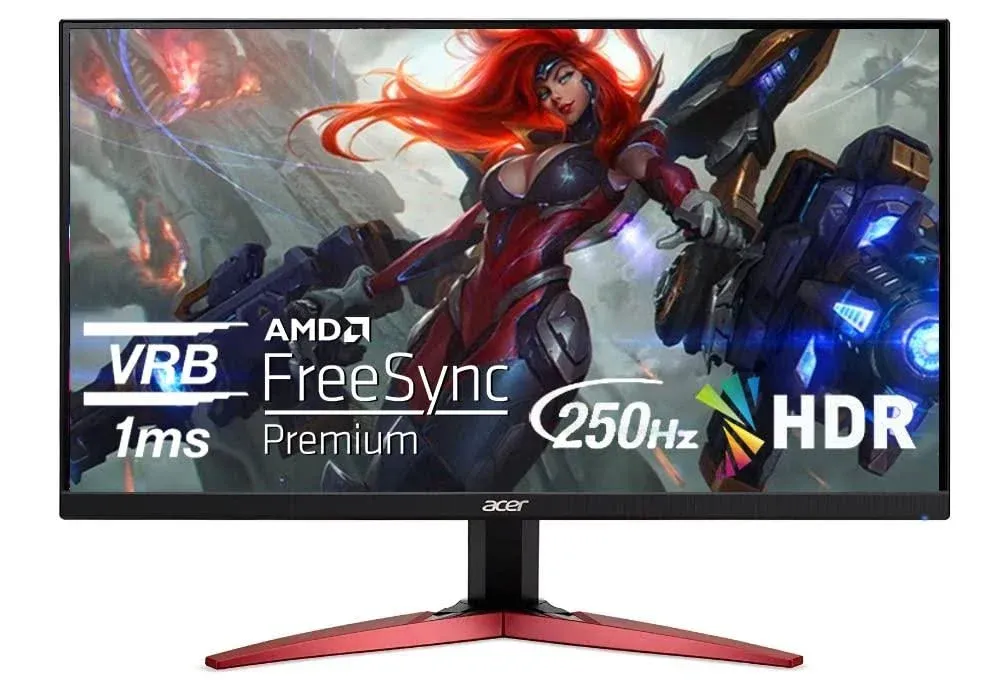 Acer Nitro 24.5" Full HD 1920 x 1080 PC Gaming Monitor | AMD FreeSync Premium | Up to 250Hz Refresh | 1ms (VRB) | ZeroFrame Design | 1 x Display Port 1.2 and 2 x HDMI 2.0 Ports | KG251Q Zbiip,Black
Download Images
 Configuration